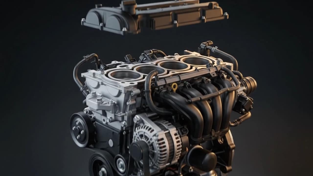 Triger seti değişimi için kapağı açılan motor
